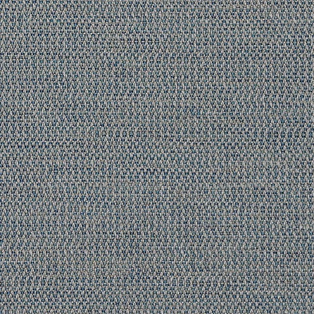 Close-up of a finely woven wedgewood blue fabric with grey flecks