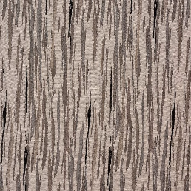 Eltham Dove abstract woven fabric in warm dove grey with dark vertical striations