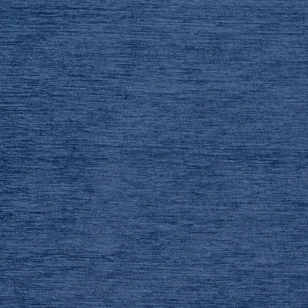 Blue woven fabric swatch with subtle slubbed texture and horizontal striations