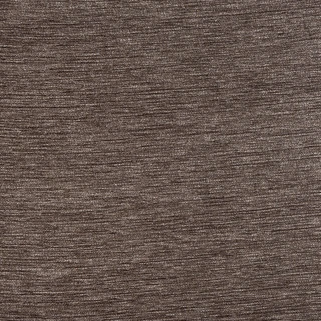 Close-up of deep taupe-brown woven fabric with fine horizontal texture