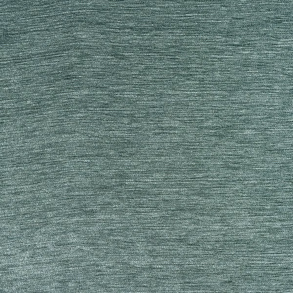Blue-green woven fabric swatch with fine horizontal striations and soft sheen