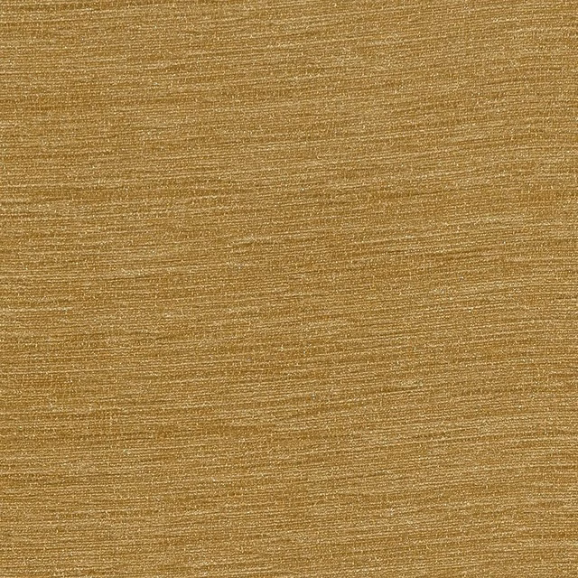 Close-up of warm ochre-gold woven fabric with fine horizontal texture