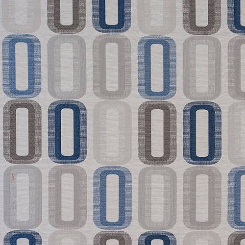 Geometric fabric swatch with rounded rectangles in soft blue, grey and taupe