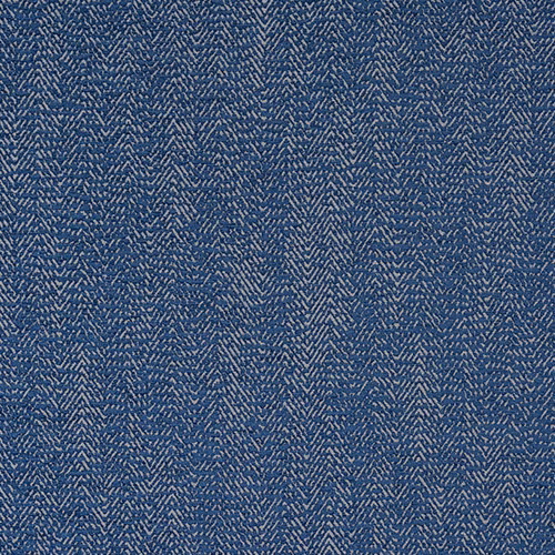 Close-up of deep blue woven fabric with a small herringbone texture