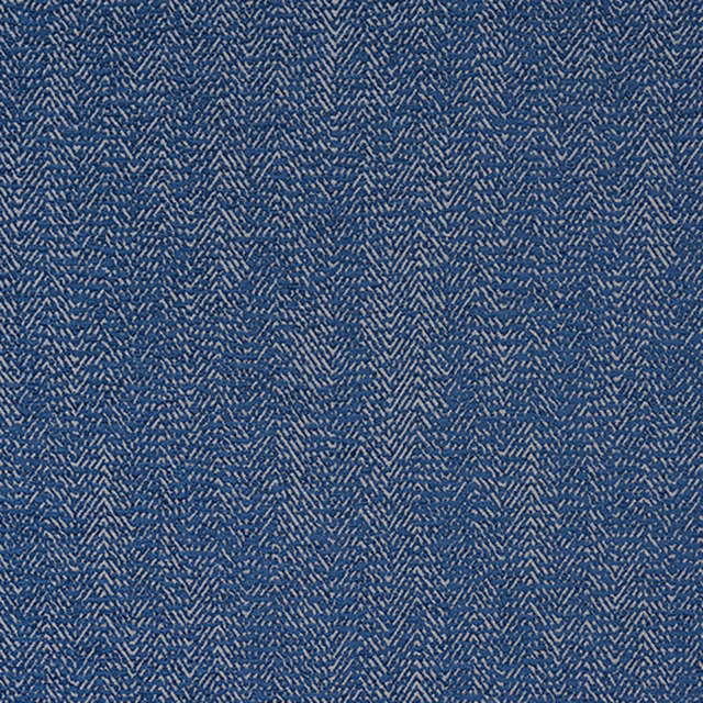 Close-up of deep blue woven fabric with a small herringbone texture