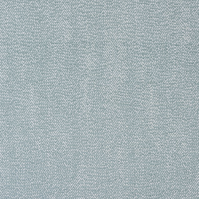 Pale duck egg blue woven fabric with fine herringbone zigzag texture