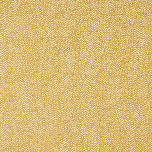 Ochre yellow woven fabric with tiny chevron texture and fine mottled pattern