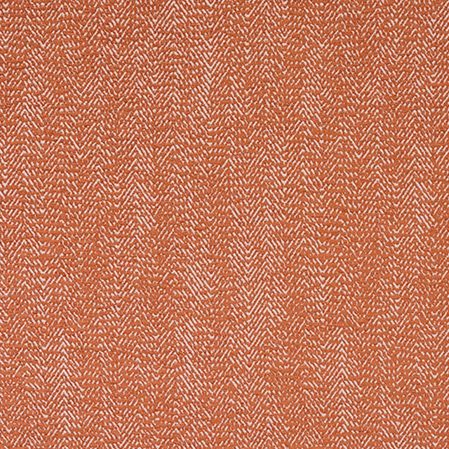 Terracotta woven fabric with small zigzag herringbone texture
