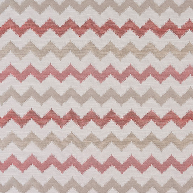 Pale zigzag woven fabric with dusty rose and beige chevrons