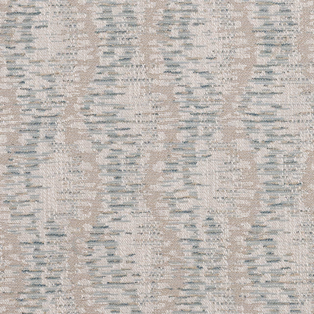 Pale seafoam blue woven fabric with textured vertical oval motif