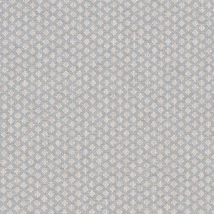 Pale seafoam woven fabric with small cream damask motif