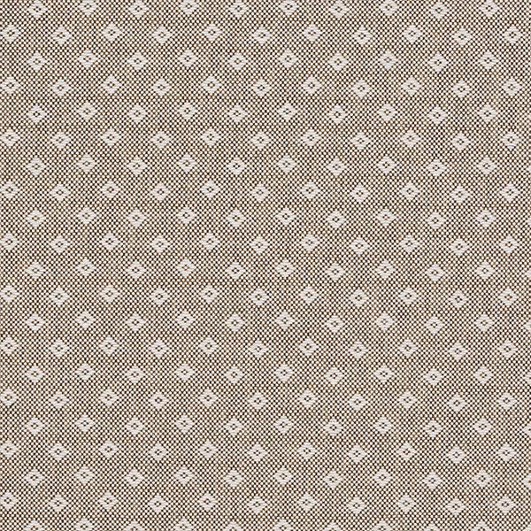 Small geometric woven fabric in warm oatmeal beige with tiny cream diamond motifs