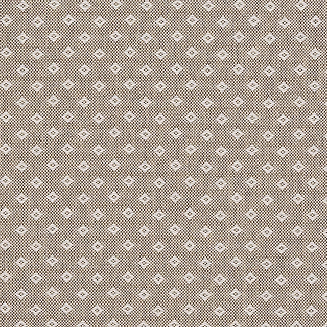 Small geometric woven fabric in warm oatmeal beige with tiny cream diamond motifs