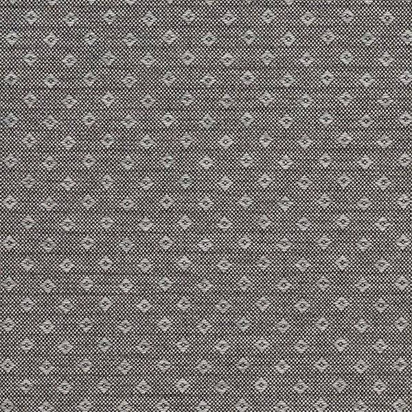 Close-up of a small geometric woven fabric in soft pewter grey
