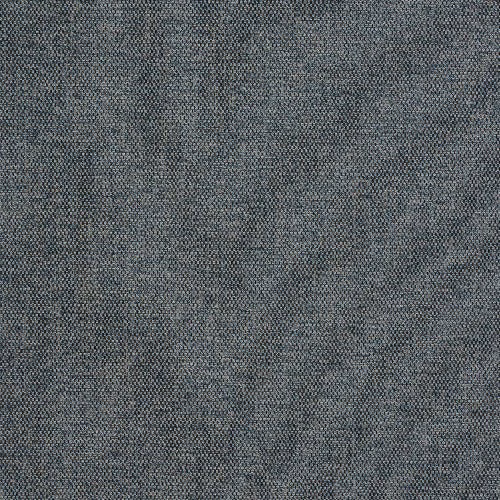Close-up of a cool grey chambray weave with fine, mottled texture