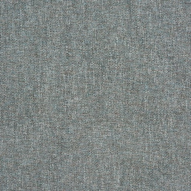 Close-up of muted duck-egg green plain weave fabric with fine speckled texture