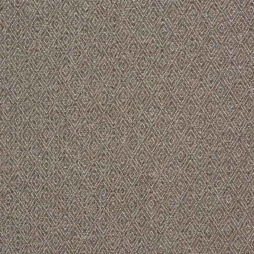 Close-up of warm taupe geometric woven fabric with a fine diamond repeat