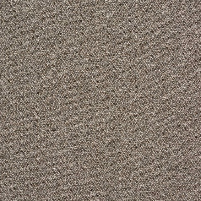 Close-up of warm taupe geometric woven fabric with a fine diamond repeat