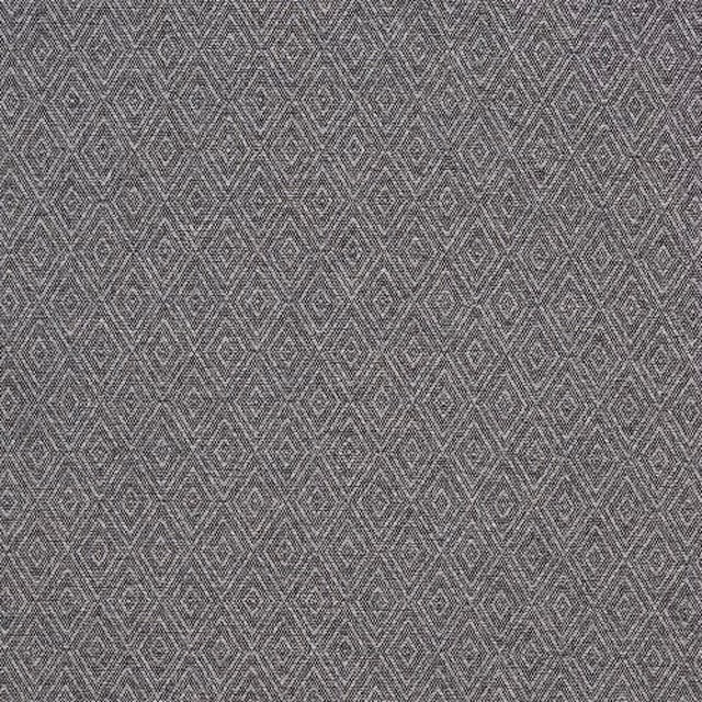 Close-up of a small geometric diamond weave in cool pewter and charcoal grey