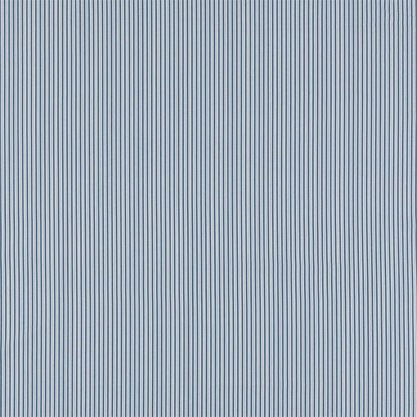 Fine indigo and pale vertical stripe cotton fabric sample