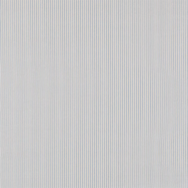 Close-up of fine natural cotton stripe fabric with pale grey and taupe pinstripes