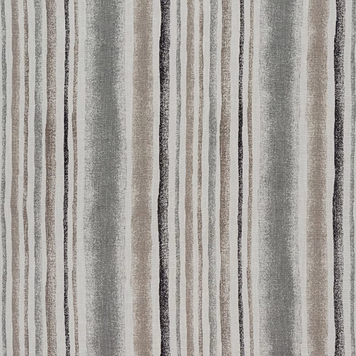 Vertical grey and taupe striped cotton fabric with a softly textured matte weave