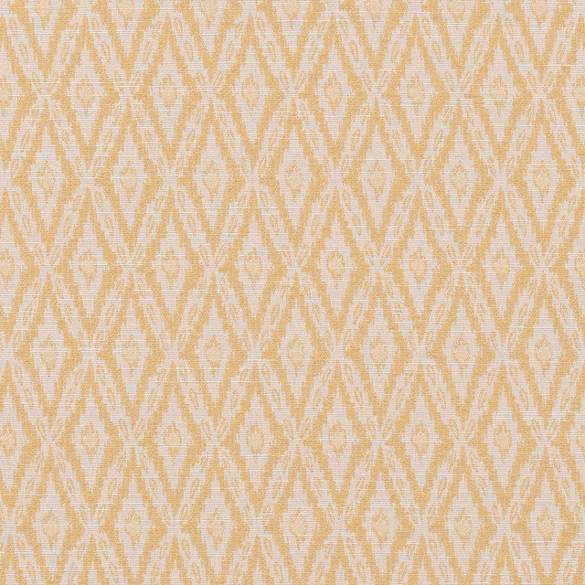 Ochre and cream geometric woven fabric with a small diamond repeat