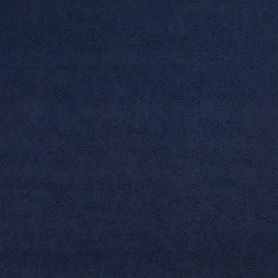 Deep navy blue textured fabric swatch with subtle tonal pattern