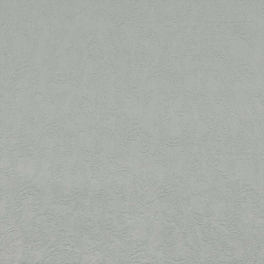 Pale seafoam green fabric with subtle embossed scrolling floral texture