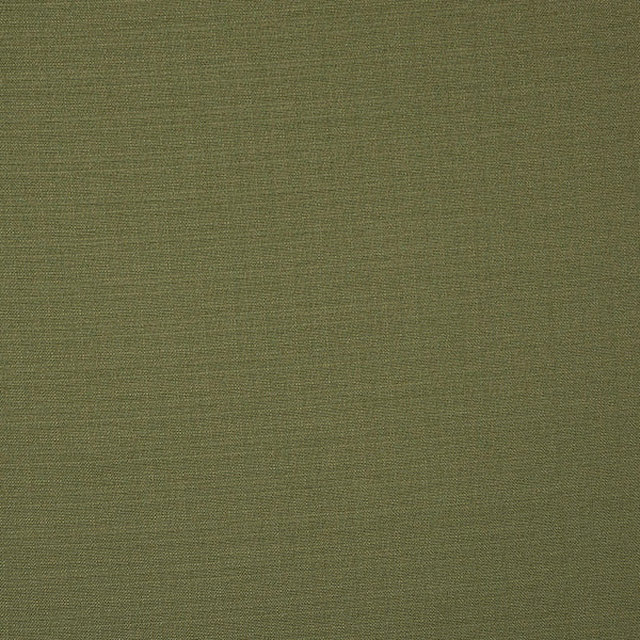 Close-up of plain muted olive green woven fabric with a fine, even texture