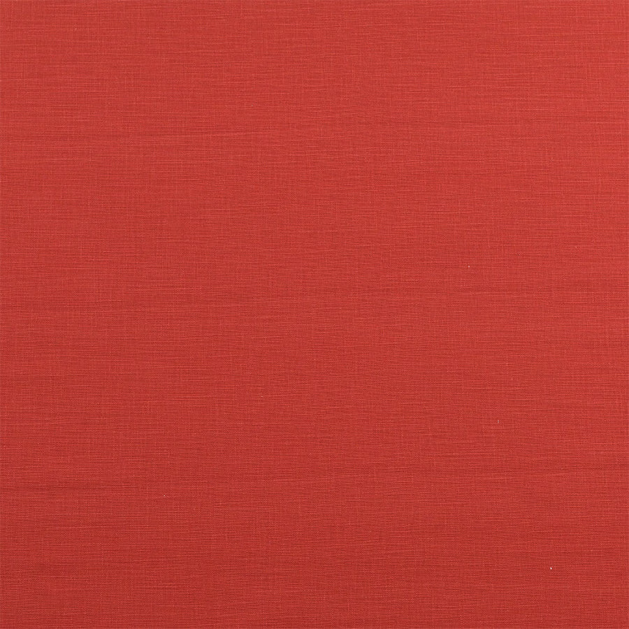 Solid burnt sienna red cotton swatch with fine horizontal woven texture