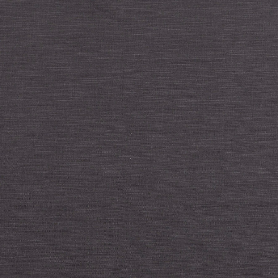 Deep charcoal grey cotton fabric with fine horizontal woven texture