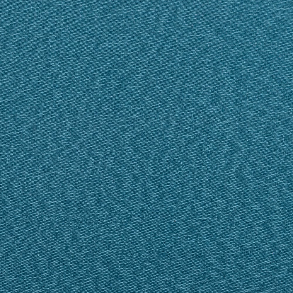 Teal woven cotton fabric with fine slubbed texture and subtle horizontal flecking