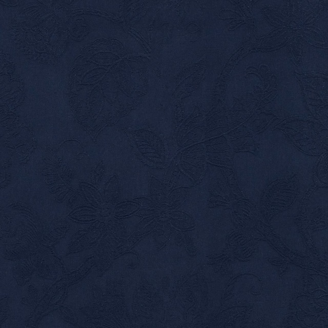 Deep navy cotton fabric with subtle raised abstract pattern