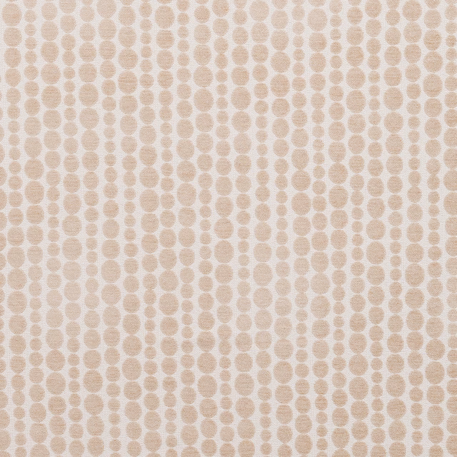 Close-up of Metronome Natural fabric with soft beige dot repeat on a pale ground