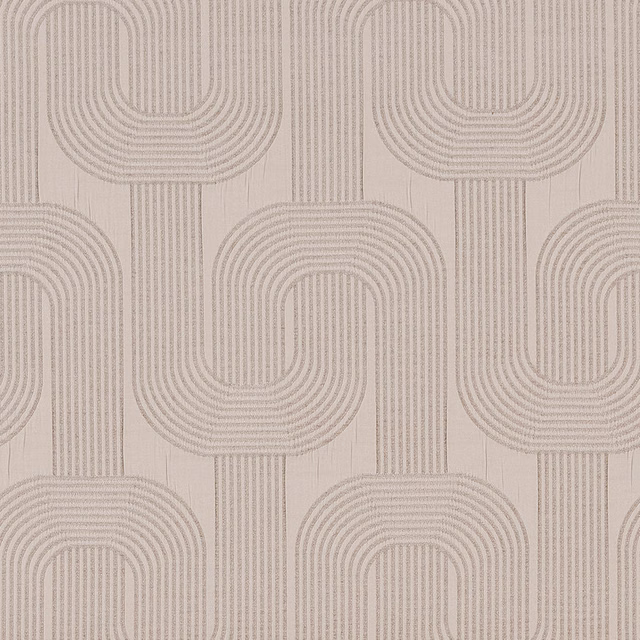 Pale stone beige geometric fabric with ribbed interlocking loop pattern