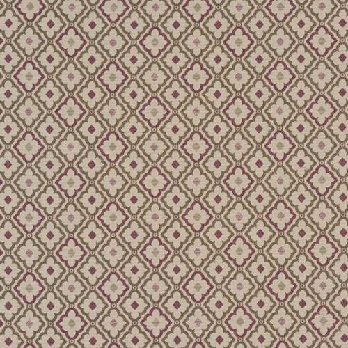 Small repeating damask swatch in grape and blush on a pale ground
