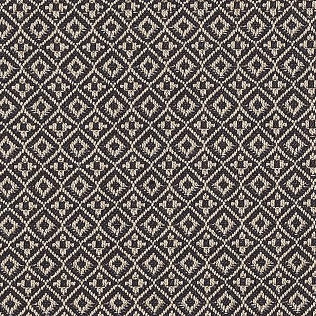 Charcoal and ivory small diamond geometric woven fabric swatch
