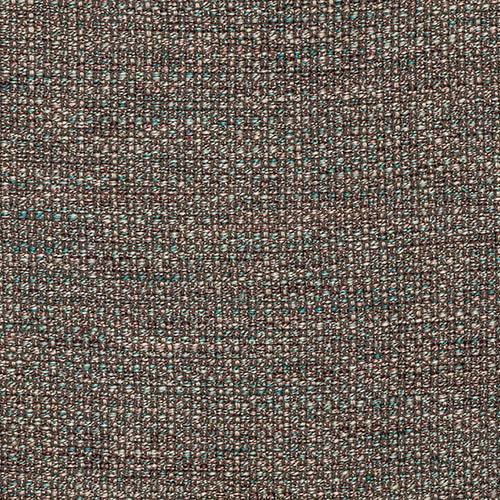 Close-up of a brown-grey textured weave with peacock teal flecks