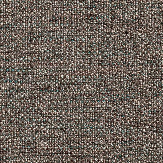 Close-up of a brown-grey textured weave with peacock teal flecks