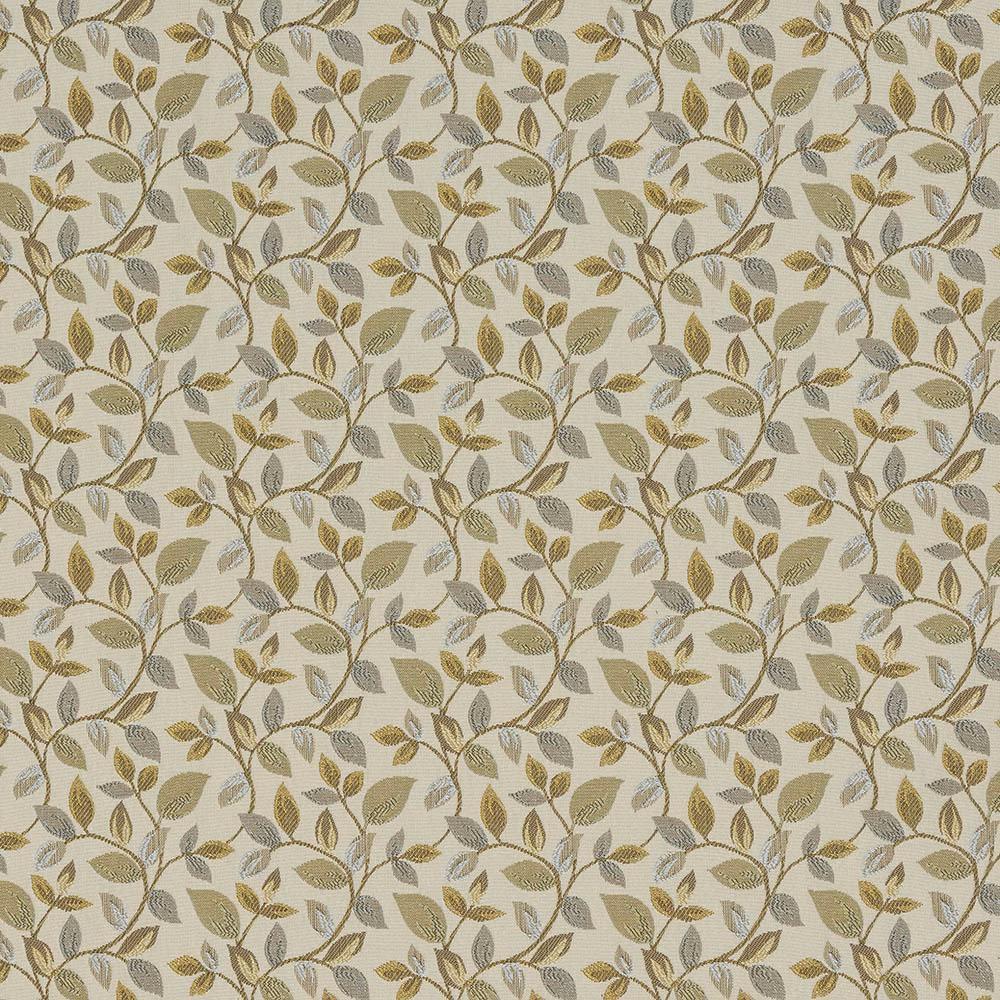 Small repeating leaf trail fabric in beige, sage, olive and grey tones