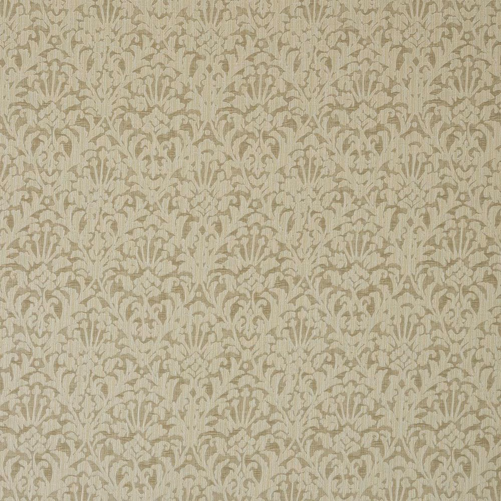 Soft beige damask fabric swatch with a woven, tonal natural pattern