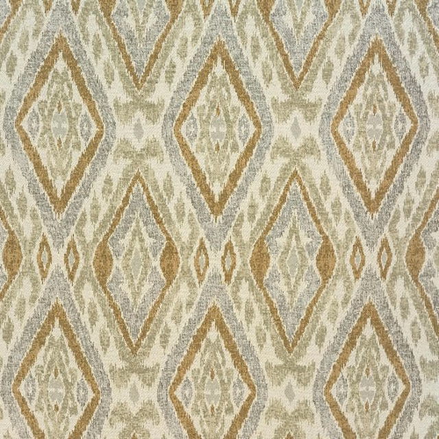 Diamond geometric fabric in warm beige and taupe with a textured woven surface