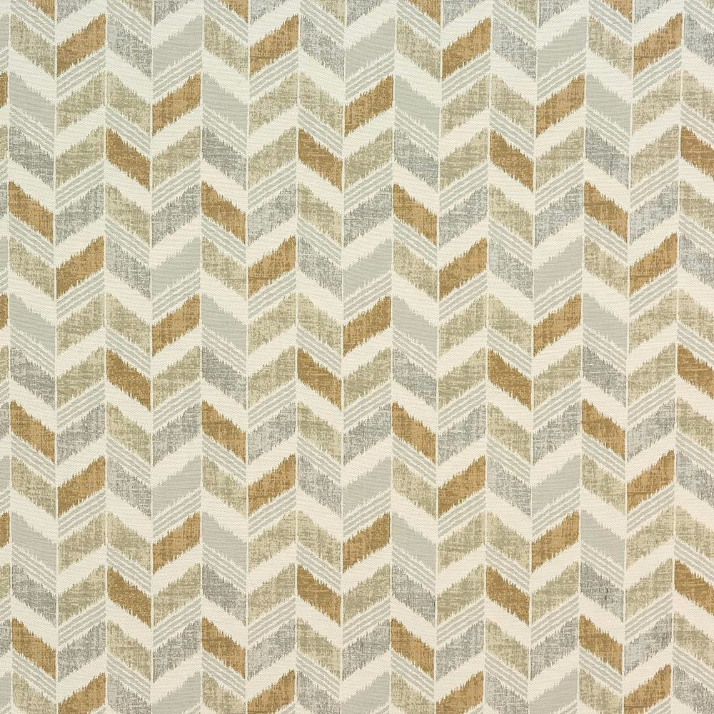 Close-up of a small chevron woven fabric in sage, oat and warm tan tones