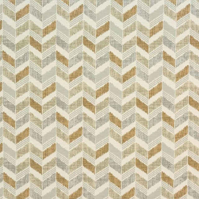 Close-up of a small chevron woven fabric in sage, oat and warm tan tones