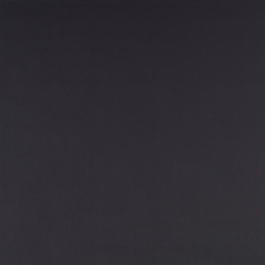 Dark charcoal black plain fabric swatch with a smooth matte finish