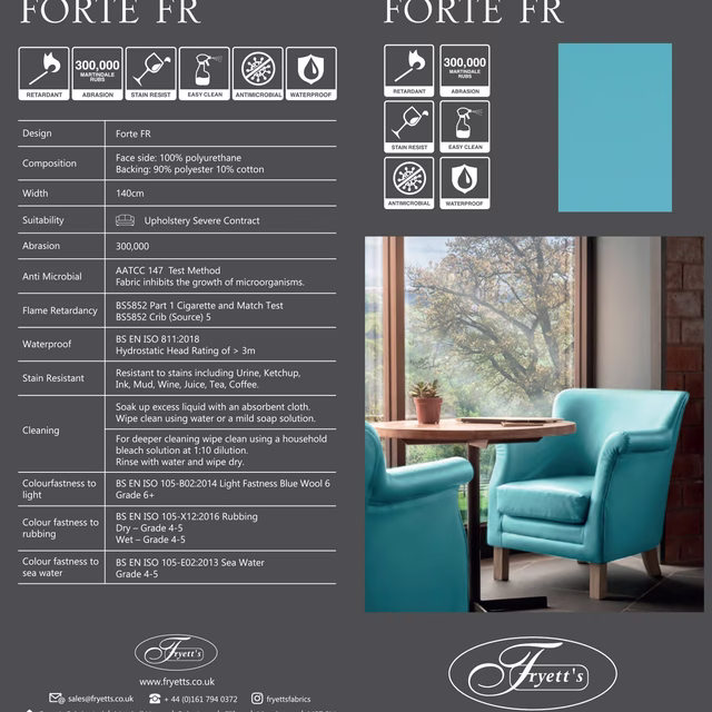 Bright aqua teal plain upholstery swatch with smooth finish