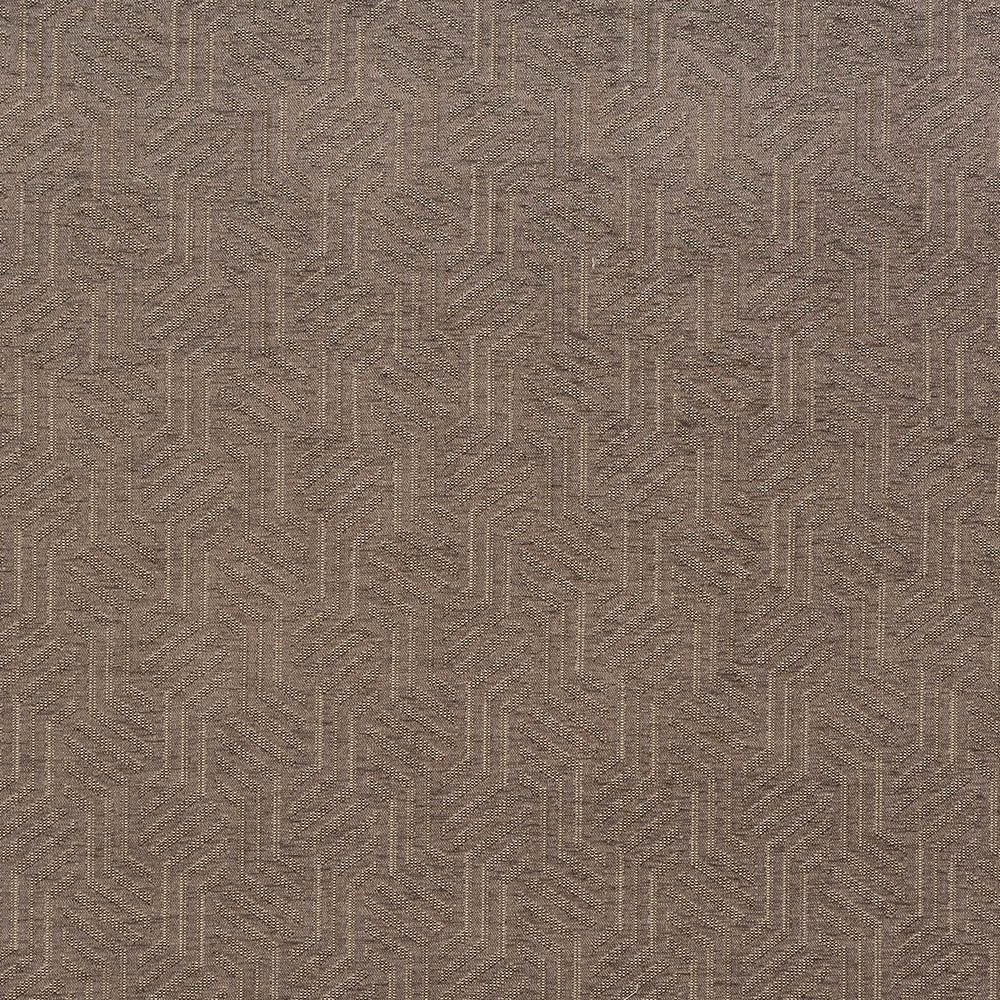 Close-up of Geo Dove geometric fabric in soft taupe-grey tones