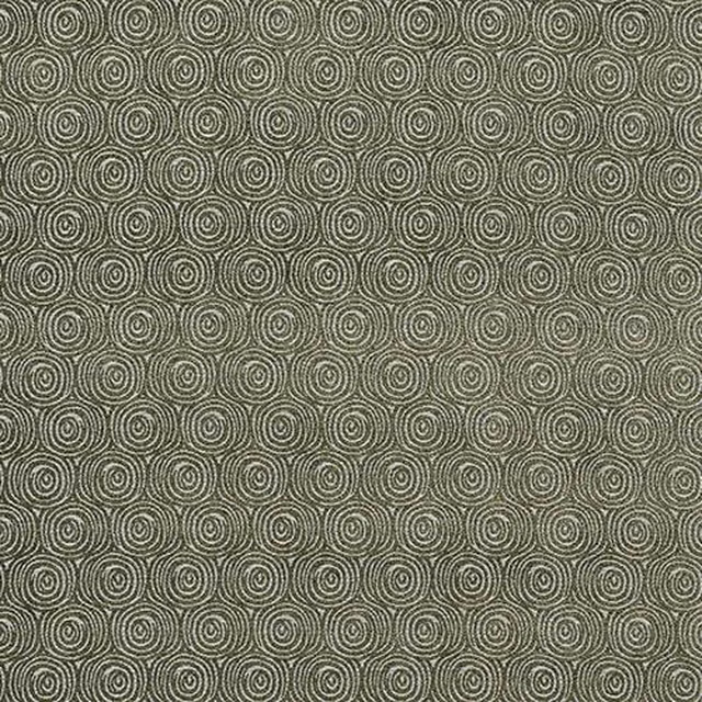 Close-up of a muted juniper green fabric with small concentric circle pattern