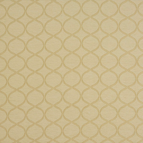 Cream geometric fabric with circular trellis motif and subtle woven texture